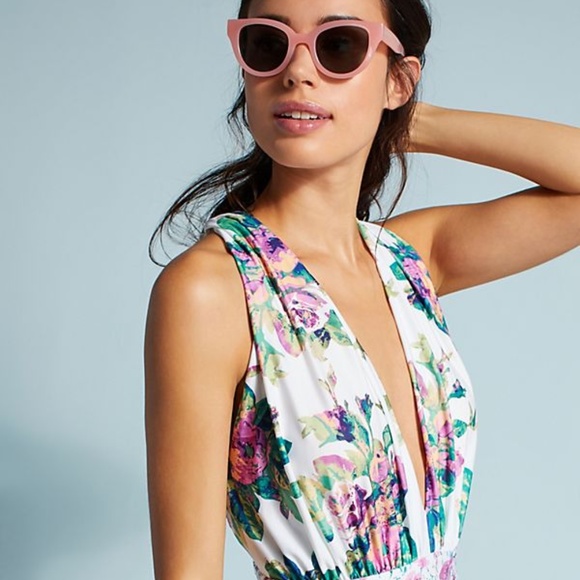 NEW⭐Anthropologie Zinnia Plunge One-Piece Swimsuit - Picture 4 of 5